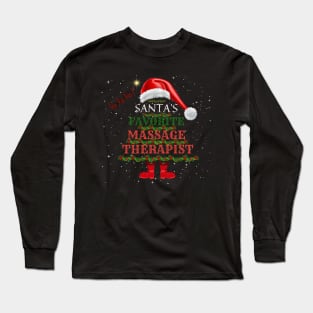 Santa's Favorite Massage Therapist Santa Hat Ho Ho Ho Long Sleeve T-Shirt